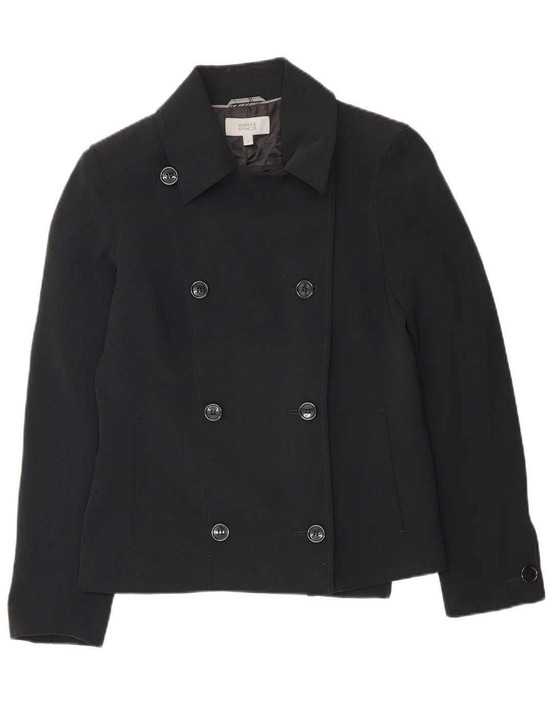 Marks & Spencer Damen-Zweireiher-Blazer, Gr. 10, Größe S, Schwarz