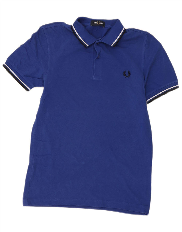 Fred Perry Herren-Poloshirt, kleine blaue Baumwolle