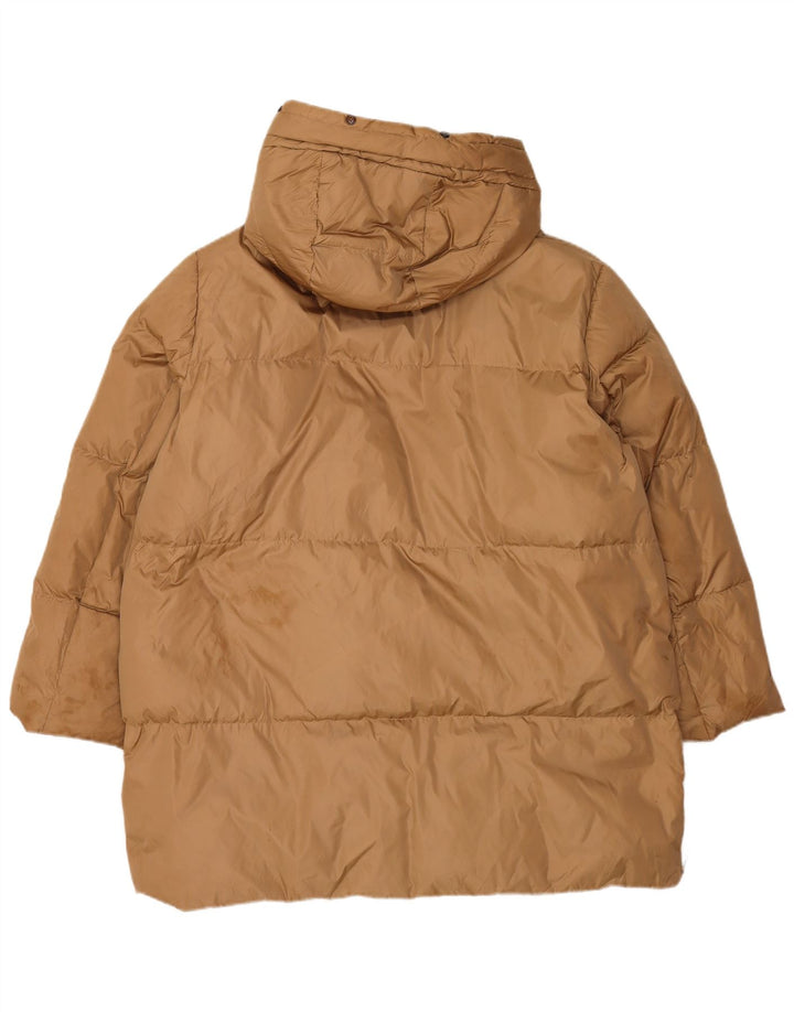 Zara Damen Kapuzenmantel, gepolstert, UK 16, groß, braun, Polyamid
