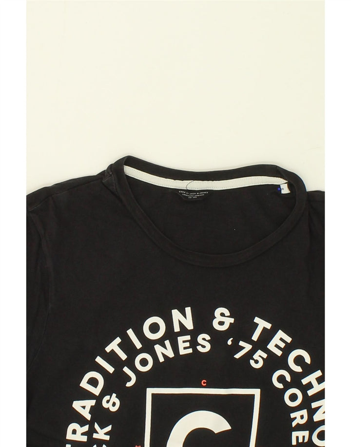 JACK & JONES Mens Graphic T-Shirt Top Small Black Cotton Vintage Jack & Jones and Second-Hand Jack & Jones from Messina Hembry 