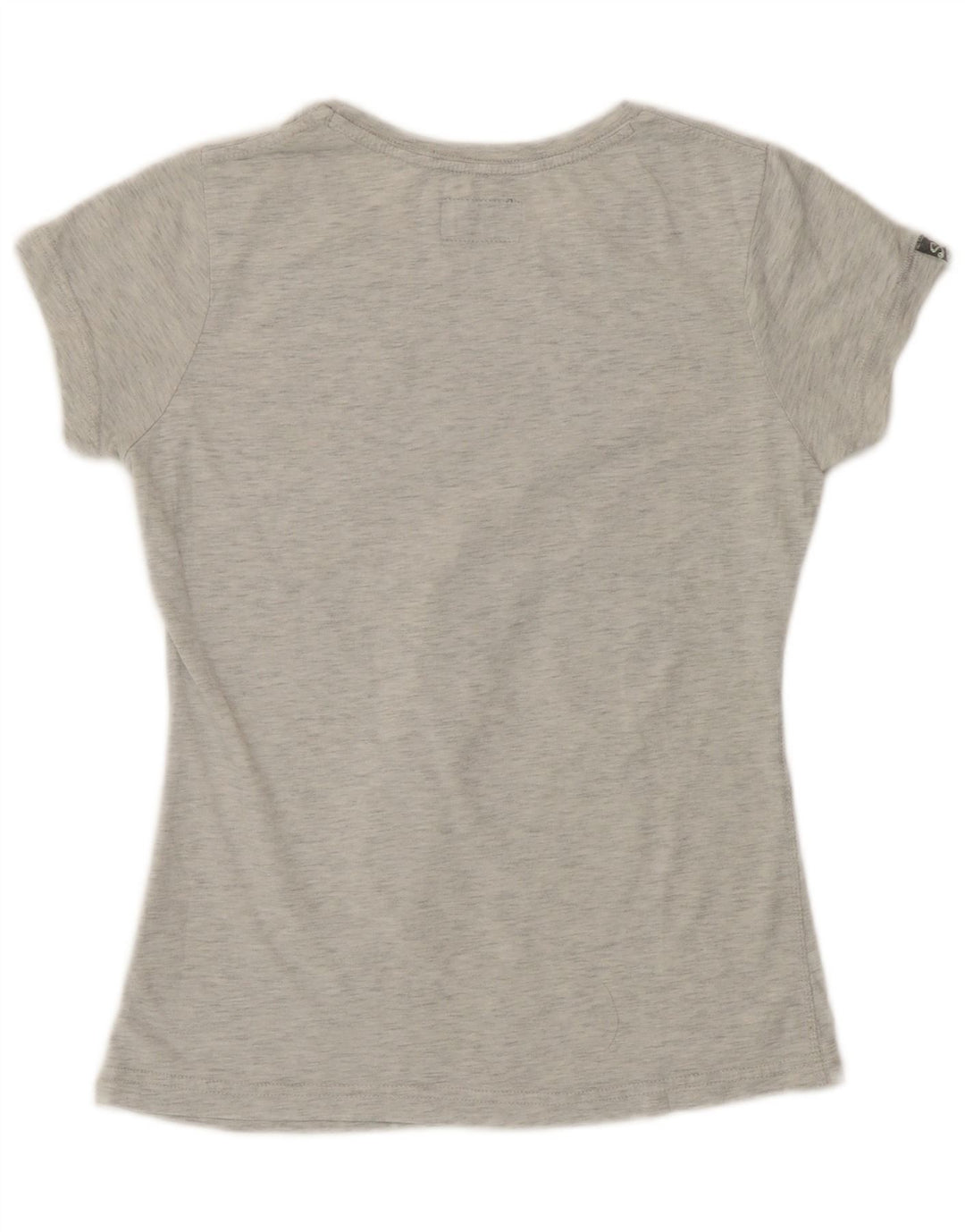 Superdry Damen Grafik-T-Shirt-Oberteil UK 12 Mittelgrau meliertes Polyester