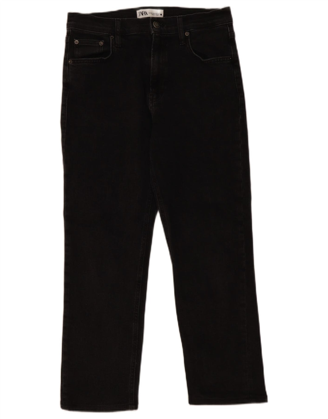 Zara Damen-Cropped-Jeans, EU 40, M, W30, L26, Schwarz