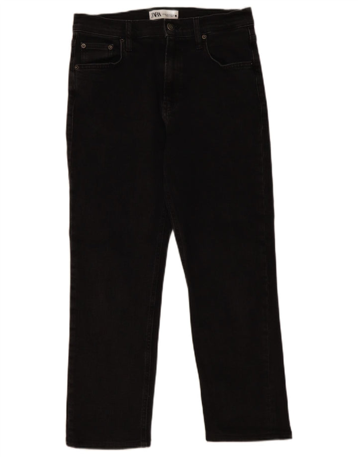 Zara Damen-Cropped-Jeans, EU 40, M, W30, L26, Schwarz