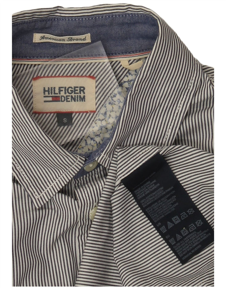Tommy Hilfiger Herren-Hemd, klein, marineblau, Nadelstreifen-Baumwolle