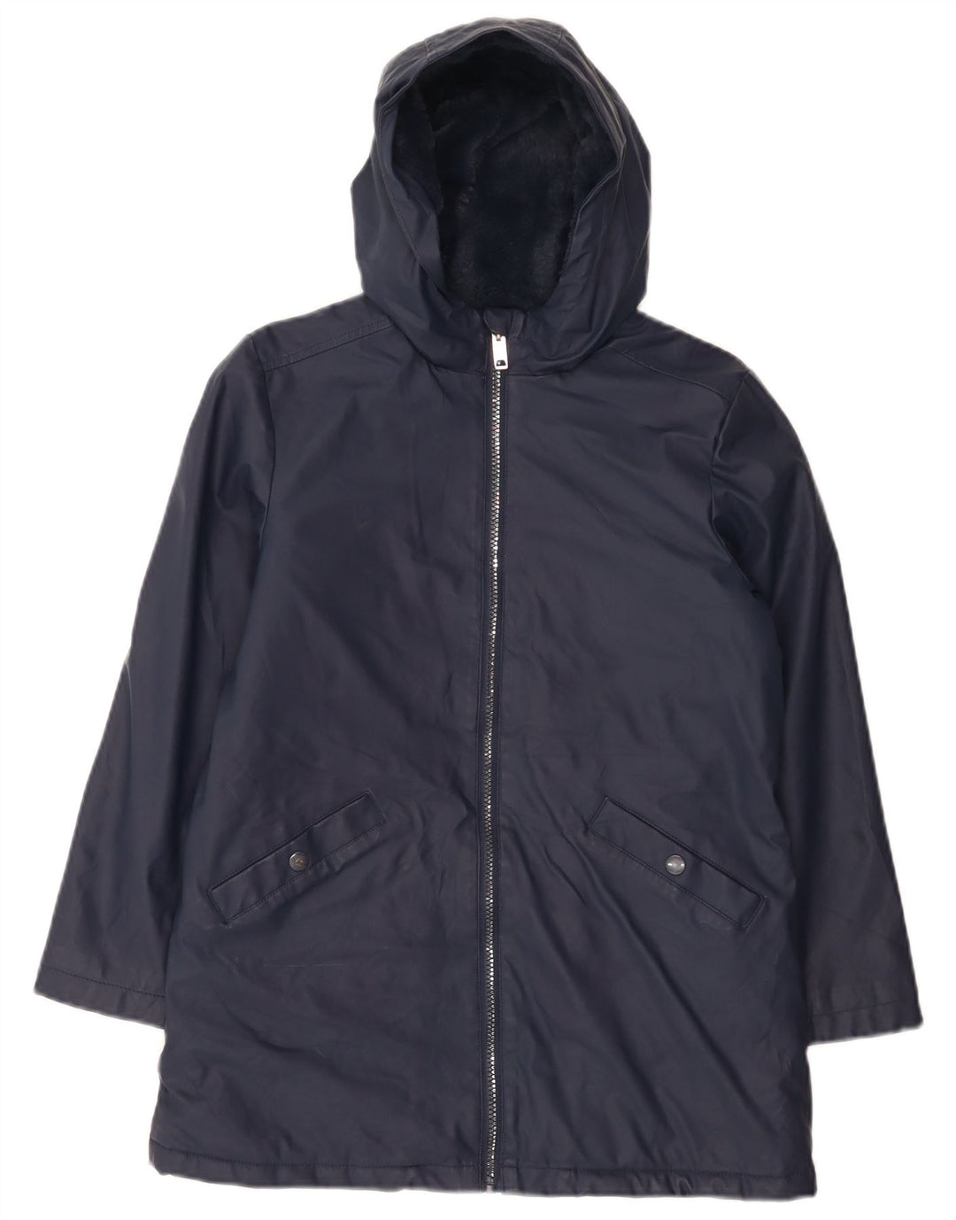 Marks & Spencer Sherpa-Jacke mit Kapuze für Jungen, 10–11 Jahre, Marineblau