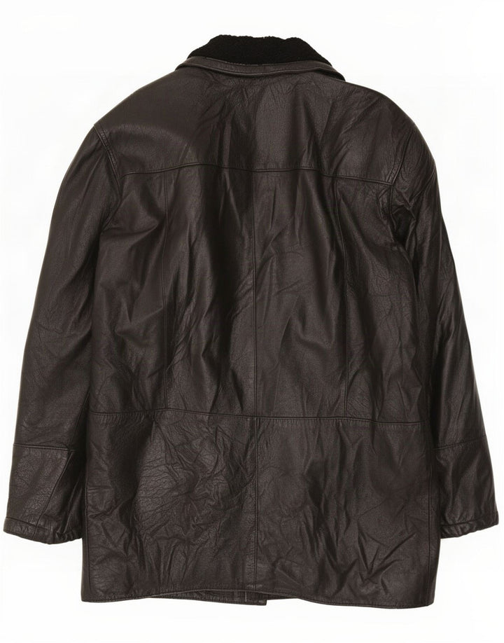 Vintage Herren Lederjacke IT 48 Medium Schwarz