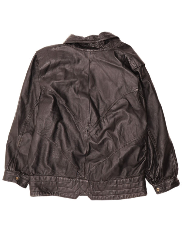 PELLETTERIA Damen Lederjacke UK 20 2XL Schwarzes Leder