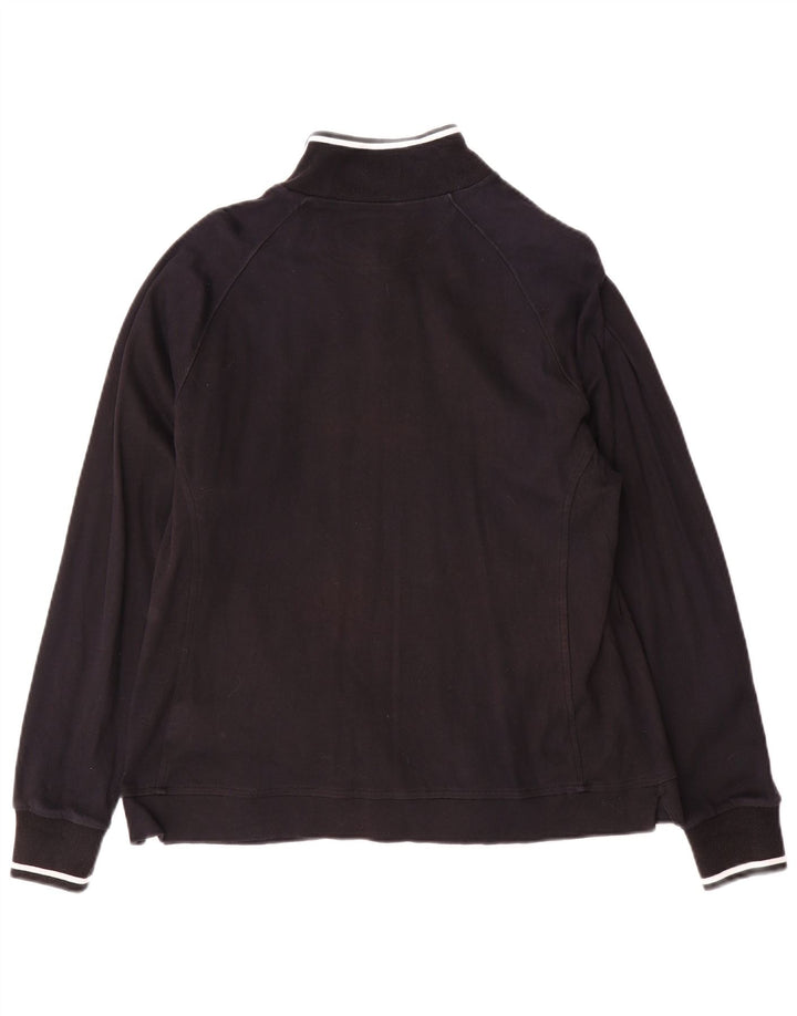 Champion Damen-Trainingsanzug-Top-Jacke, UK 16, Größe L, schwarze Baumwolle