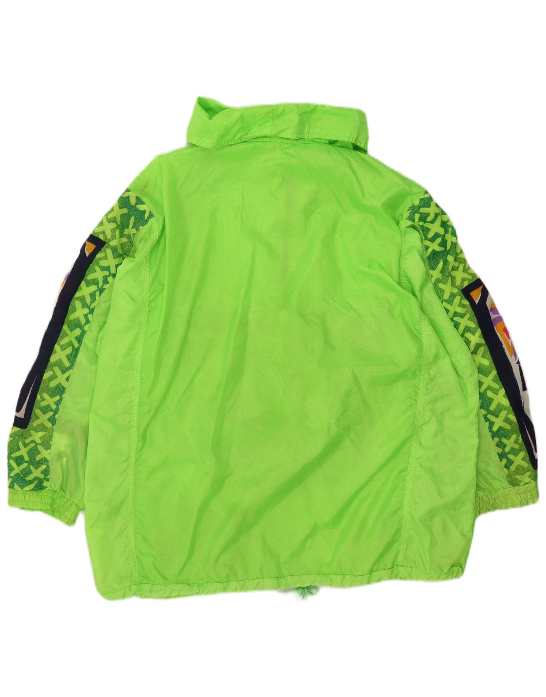 Vintage Herren Anorak Regenjacke UK 40 Großes grünes geometrisches Polyester