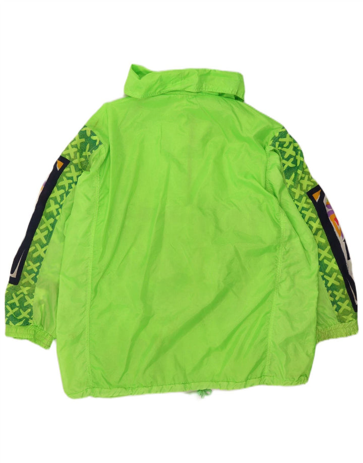 Vintage Herren Anorak Regenjacke UK 40 Großes grünes geometrisches Polyester