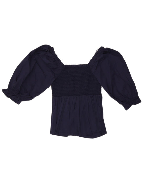 Marks & Spencer Damen Crop 3/4-Ärmel-Blusenoberteil, Größe S, Marineblau