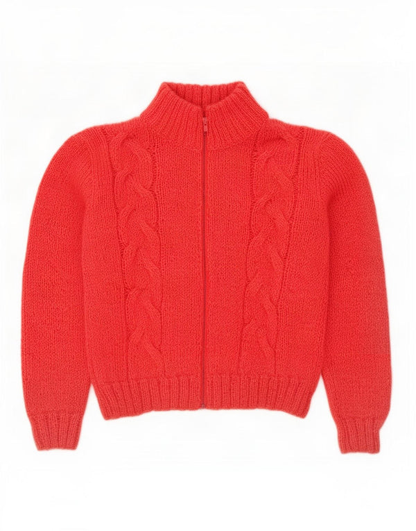 Vintage Damen Cardigan Pullover UK 14 Mittelrosa