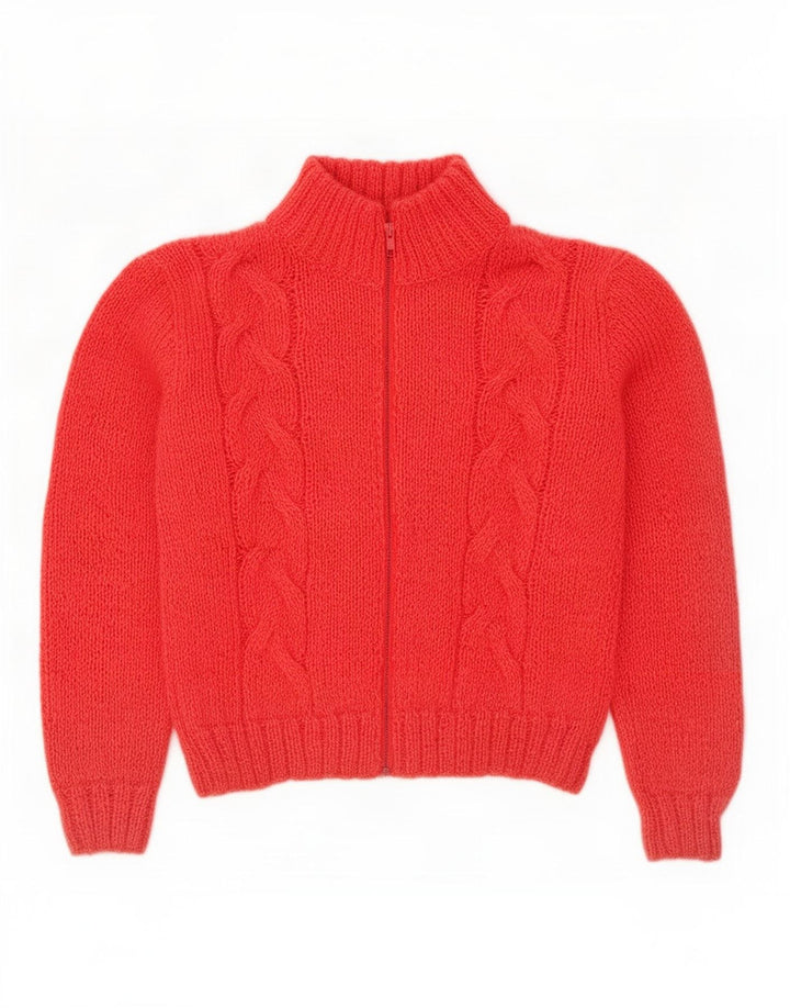 Vintage Damen Cardigan Pullover UK 14 Mittelrosa