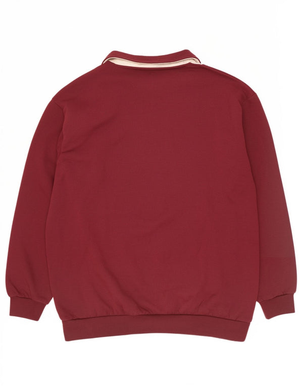 C&A Herren Rodeo Graphic Sweatshirt Pullover 2XL Burgund Colourblock Retro