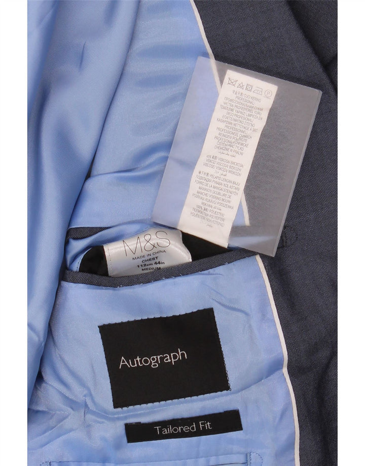 Marks & Spencer Herren-Blazer mit maßgeschneiderter Passform, Gr. 38, mittleres Marineblau