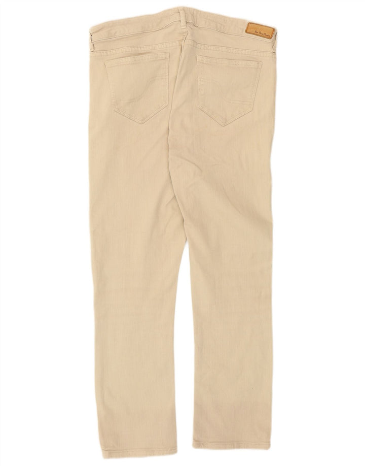 Fat Face Damen-Cropped-Jeans, UK 10, Größe S, W29, L24, Beige, Baumwolle