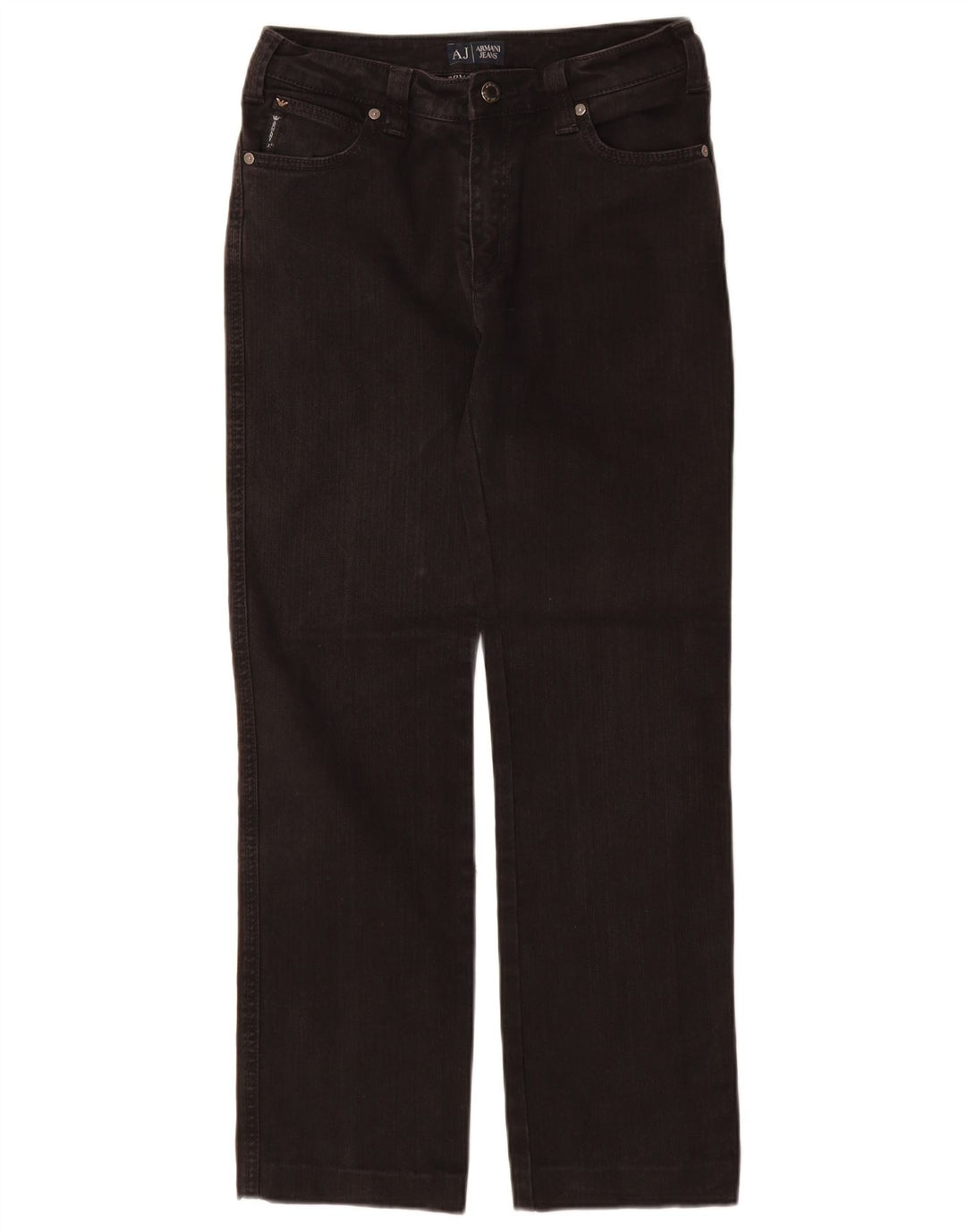 ARMANI Damen Straight Jeans W29 L29 Schwarze Baumwolle