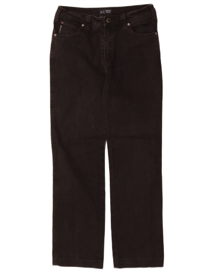 ARMANI Damen Straight Jeans W29 L29 Schwarze Baumwolle