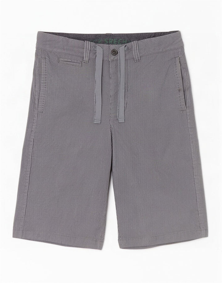 Tommy Hilfiger Herren-Bermudashorts W30, mittelmarineblaue Nadelstreifen-Baumwolle
