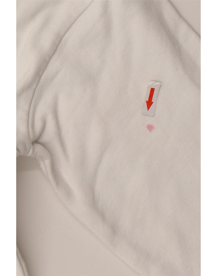 LEVI'S Womens Oversized Graphic Hoodie Jumper UK 6 XS White Cotton