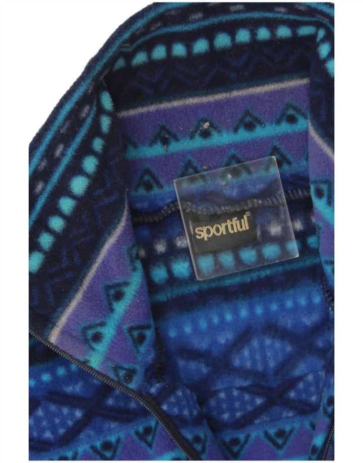 Sportful Herren-Fleecepullover mit Reißverschluss am Hals, IT 50, mittelblaues geometrisches Polyester