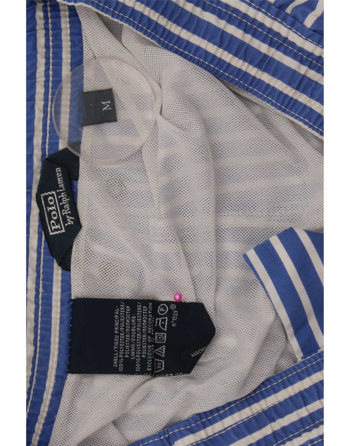 Polo Ralph Lauren Herren-Badeshorts aus mittelblau gestreiftem Polyester
