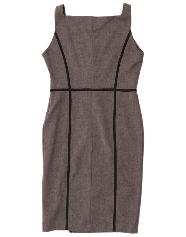Zara Damen Ärmelloses Etuikleid UK 14 Large Grau Polyester
