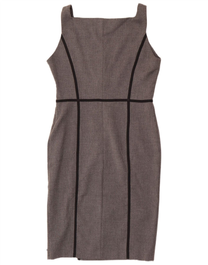 Zara Damen Ärmelloses Etuikleid UK 14 Large Grau Polyester