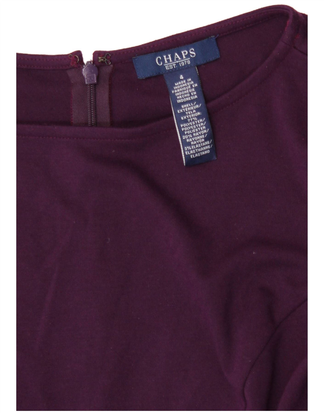 Chaps Damen-Etuikleid mit 3/4-Ärmeln, Größe S, Lila, Polyester