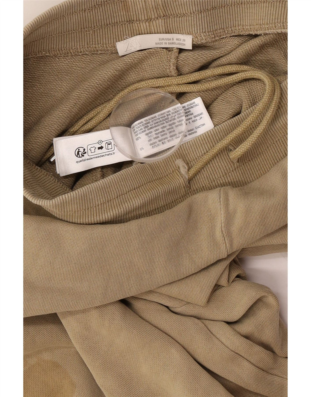 Zara Damen Trainingshose UK 10 Small Khaki Baumwolle