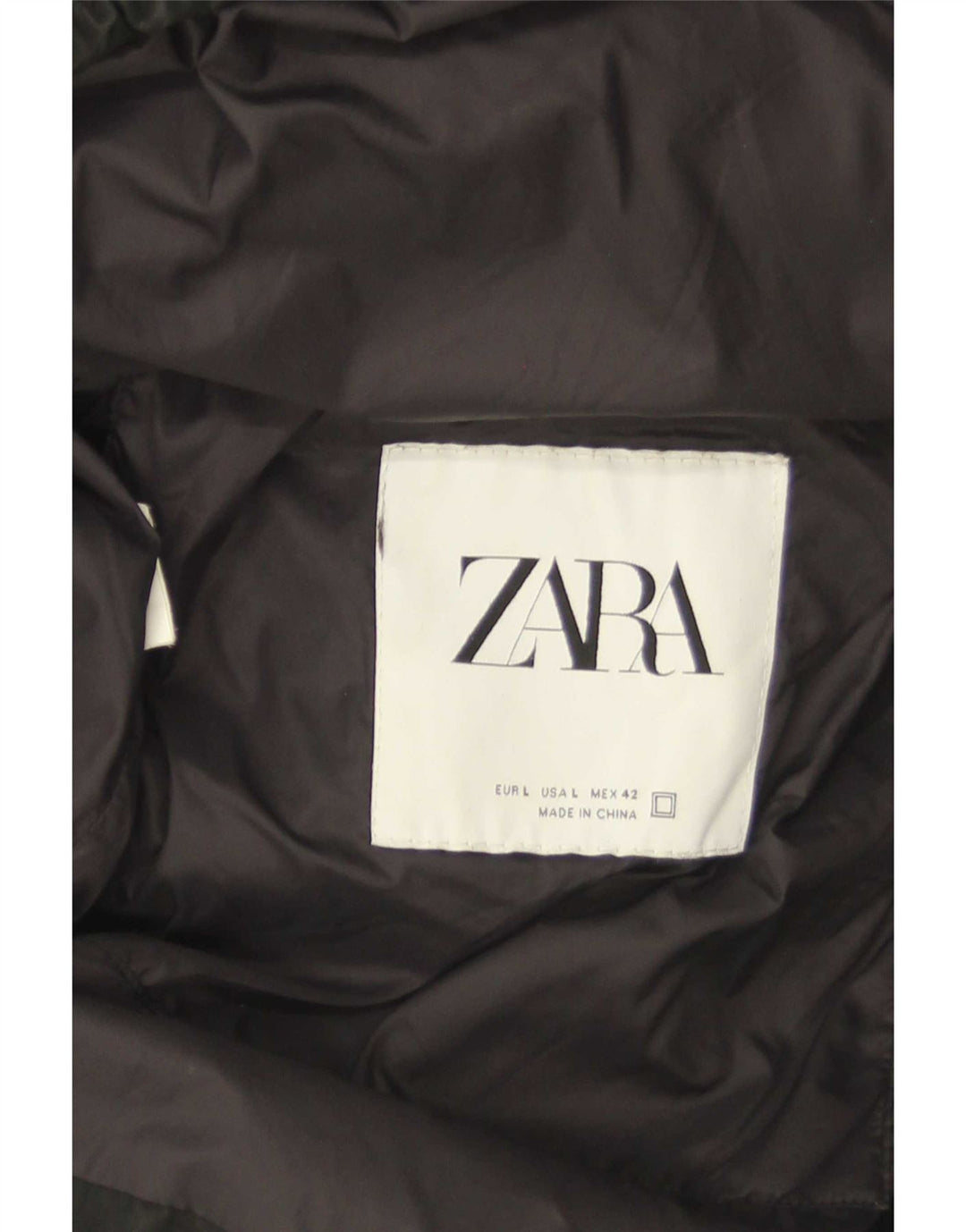 Zara Herren Wattierte Jacke UK 40 Large Schwarz