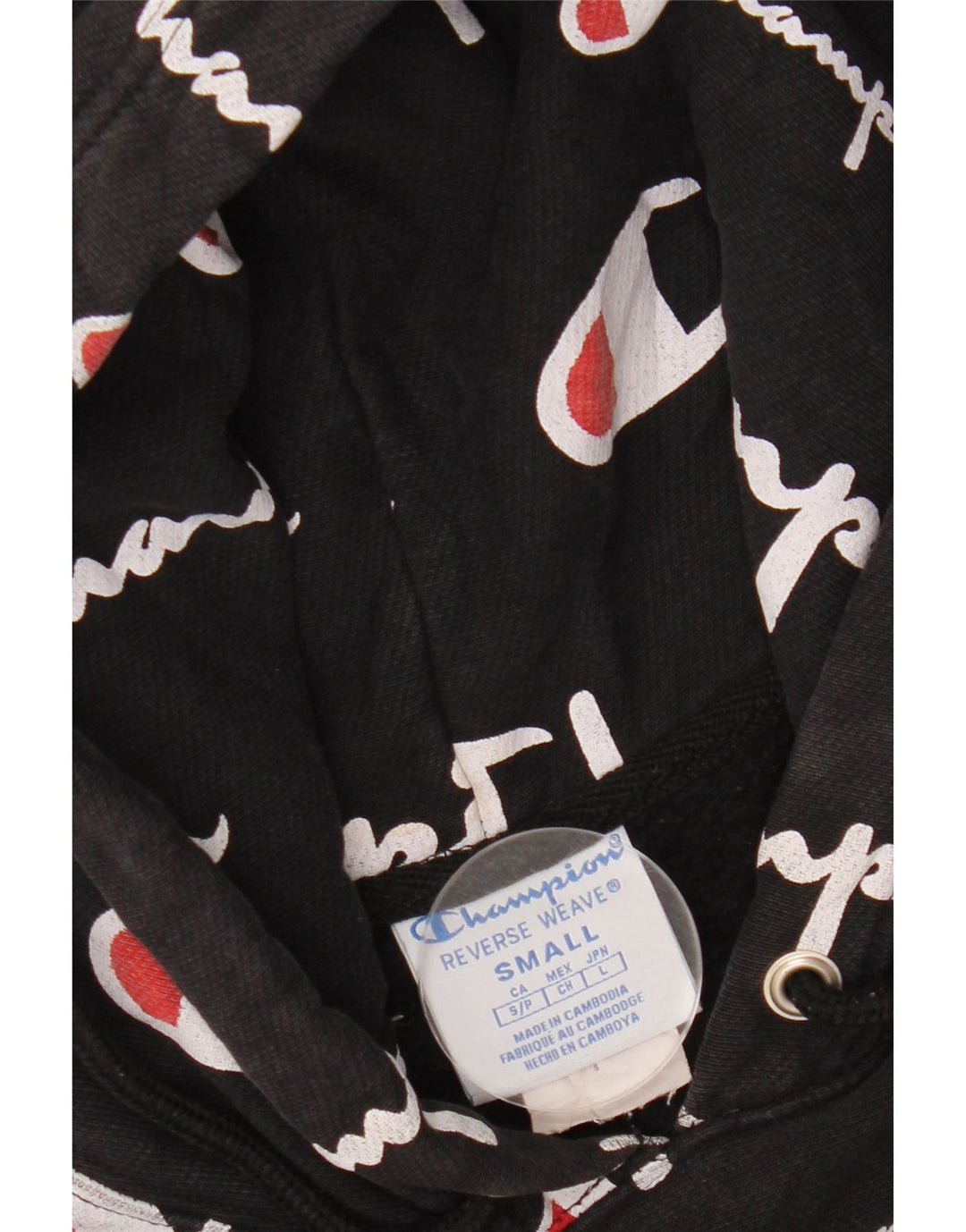 CHAMPION Herren Reverse Weave Graphic Kapuzenpullover, Größe S, Schwarz, Baumwolle