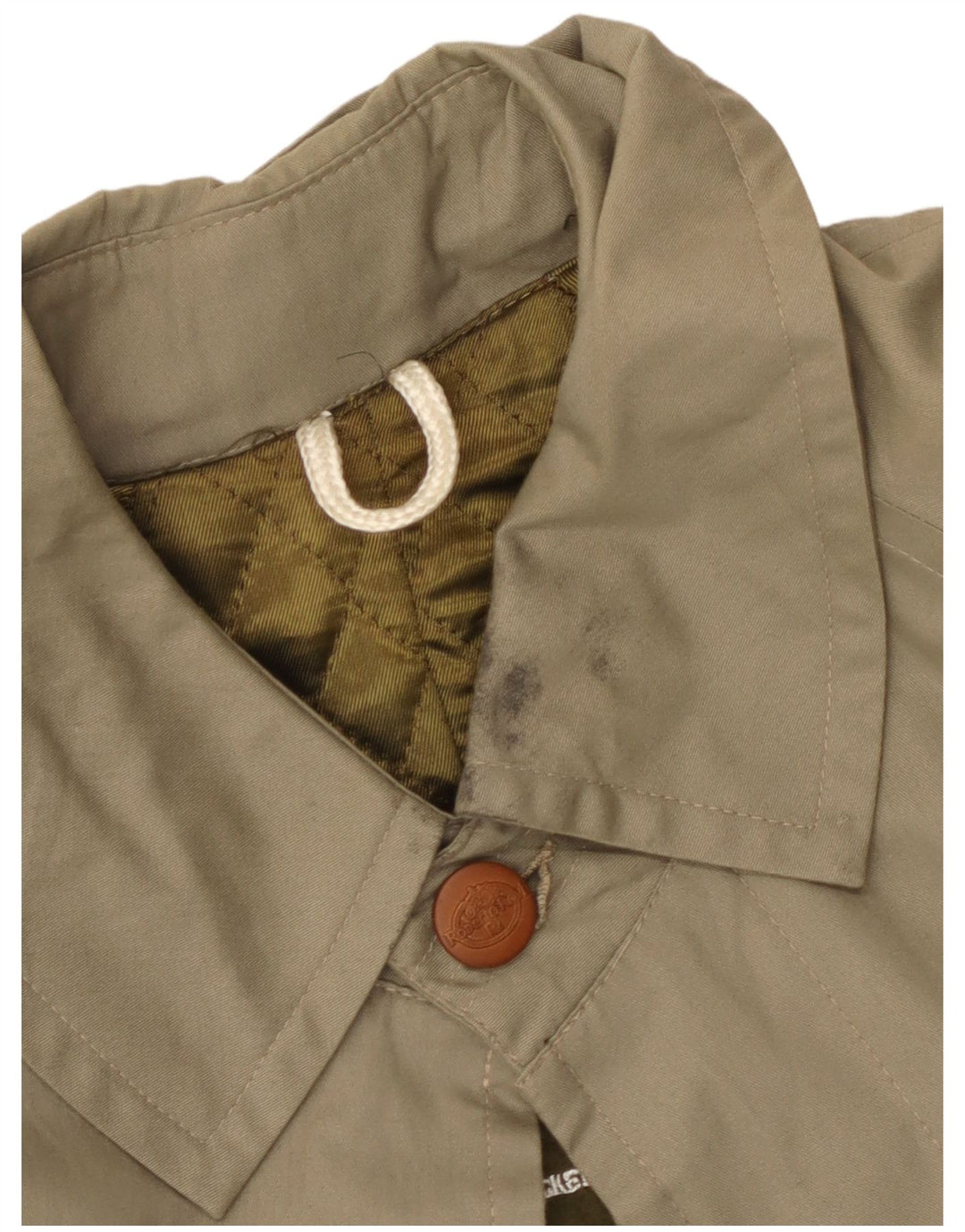 Vintage Herren Trenchcoat UK 36 Small Khaki Baumwolle