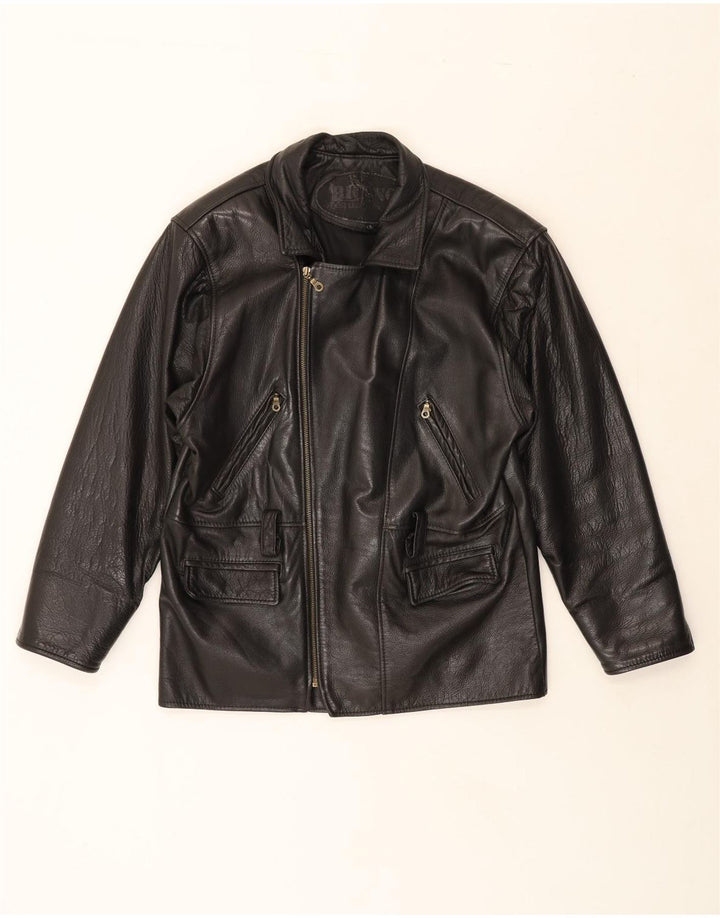 RICANO Mens Leather Jacket UK 40 Large Black Leather Vintage Ricano and Second-Hand Ricano from Messina Hembry 
