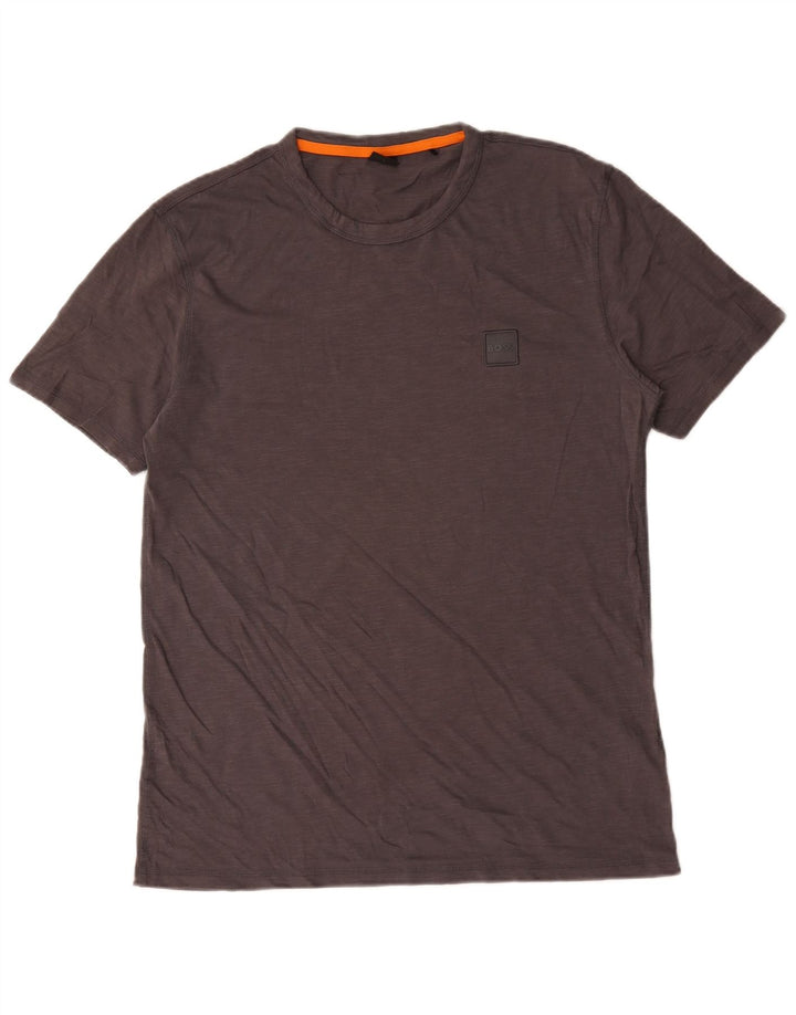 Hugo Boss Herren T-Shirt Top Large Grau Baumwolle