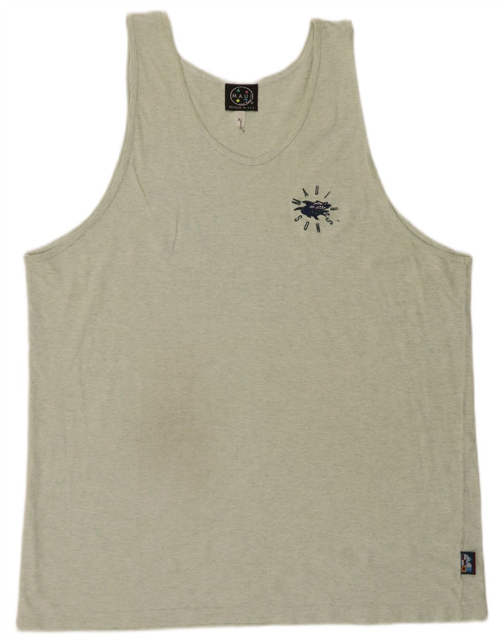 MAUI AND SONS Mens Vest Top XL Green Flecked