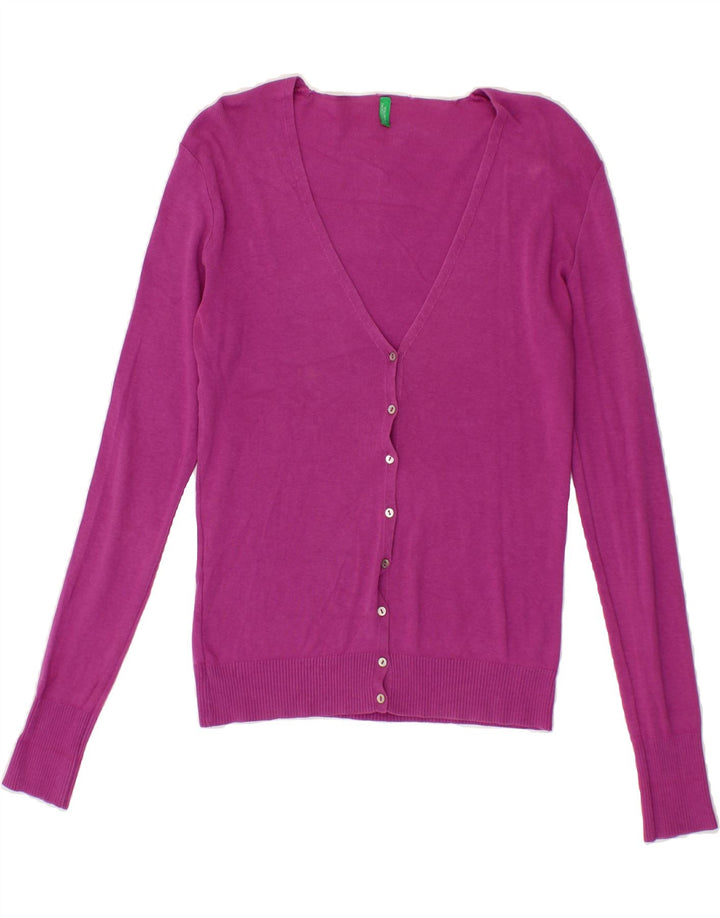 BENETTON Womens Cardigan Sweater UK 14 Medium Pink Vintage Benetton and Second-Hand Benetton from Messina Hembry 