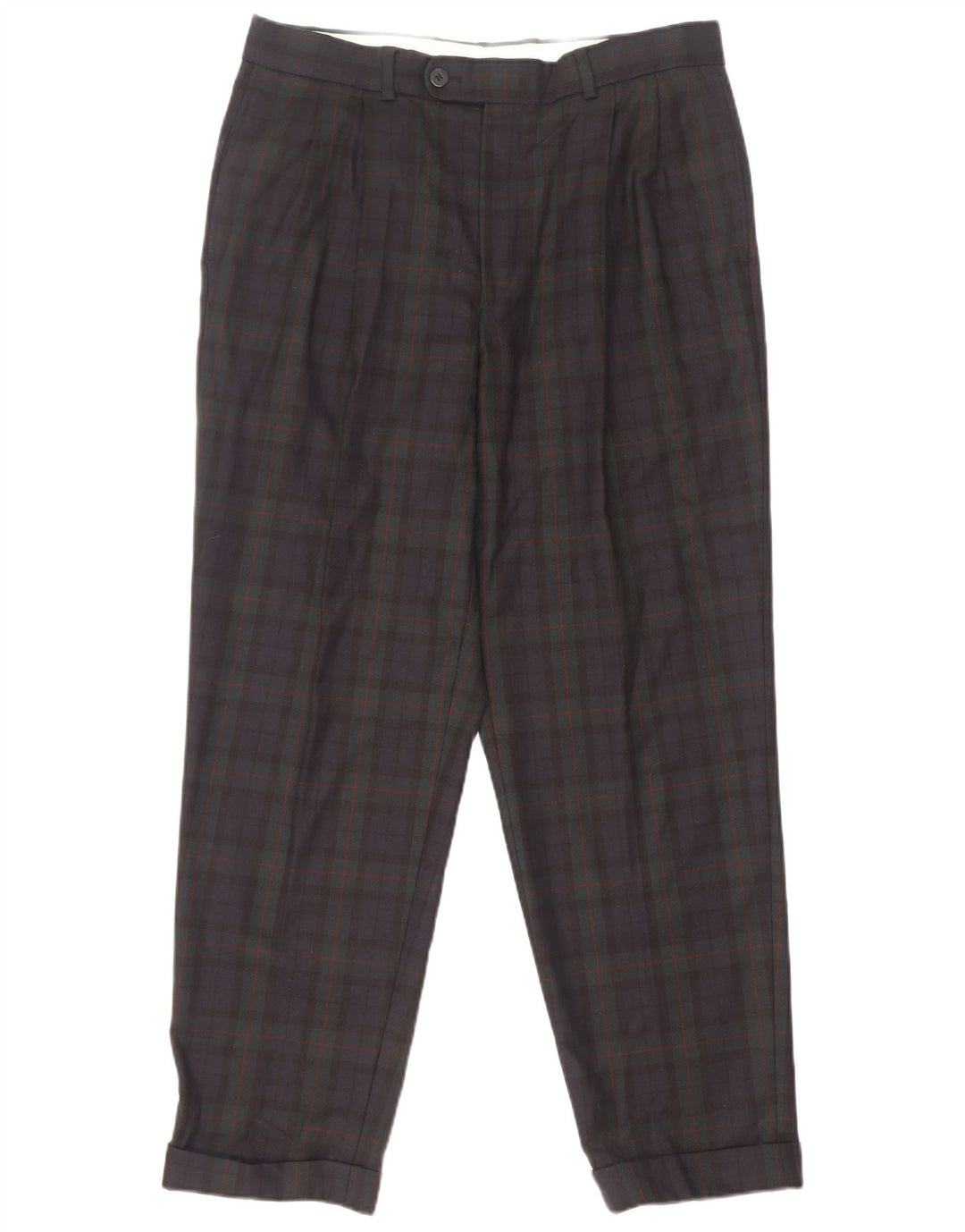 Marks & Spencer Herren-Anzughose, schmal zulaufend, W32 L29, Marineblau kariert