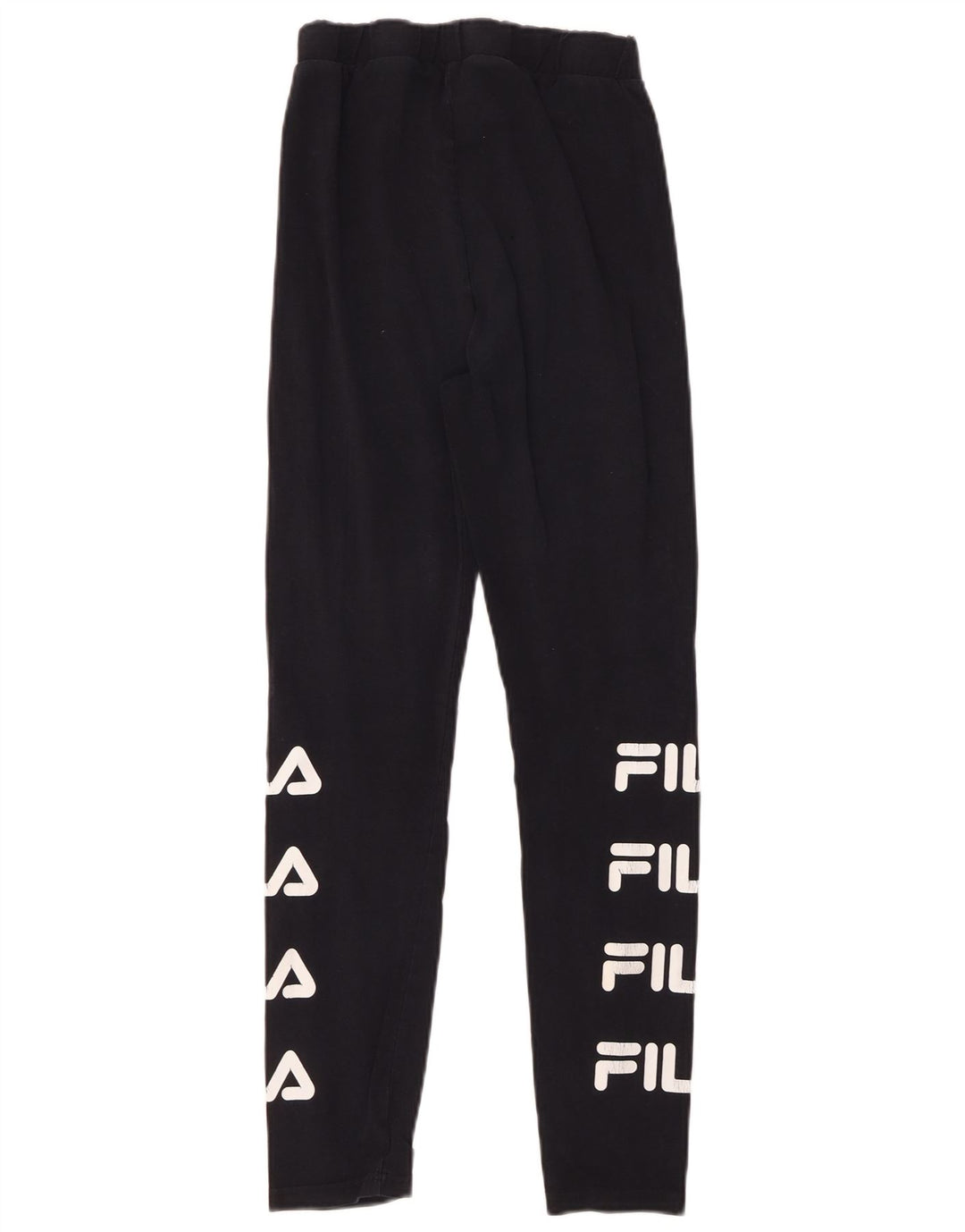 FILA Damen Grafik-Leggings UK 10 Small Schwarz Baumwolle