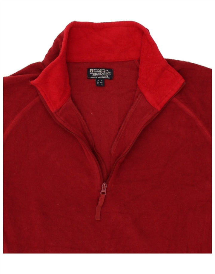 MOUNTAIN WAREHOUSE Womens Zip Neck Fleece Jumper UK 16 Large Red Polyester Vintage Mountain Warehouse and Second-Hand Mountain Warehouse from Messina Hembry 