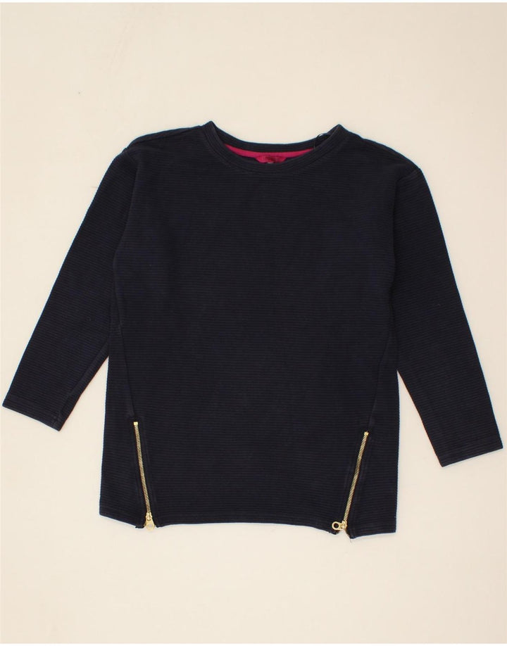 JOULES Womens Oversized Sweatshirt Jumper UK 10 Small Navy Blue Cotton Vintage Joules and Second-Hand Joules from Messina Hembry 