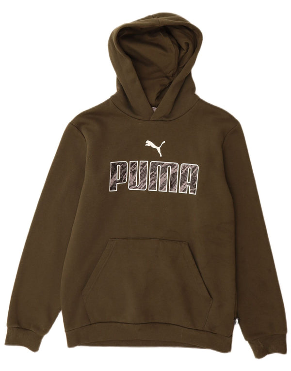 Puma Kapuzenpullover mit Grafik für Jungen, 13–14 Jahre, Khaki, Baumwolle