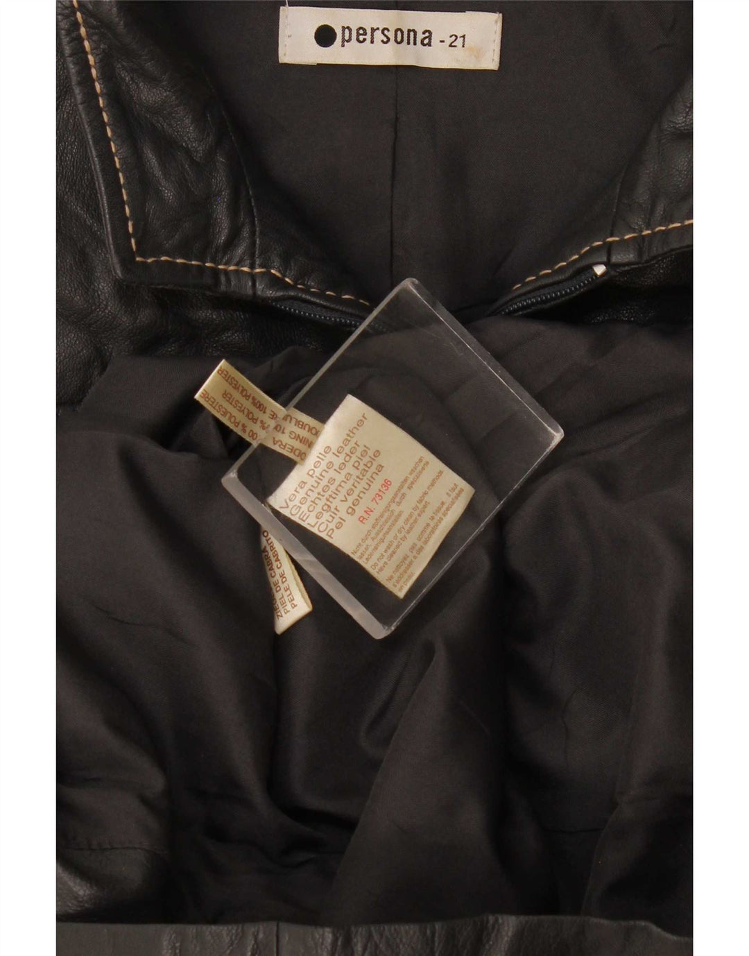 Persona Damen Lederjacke Größe 21 Medium Schwarz