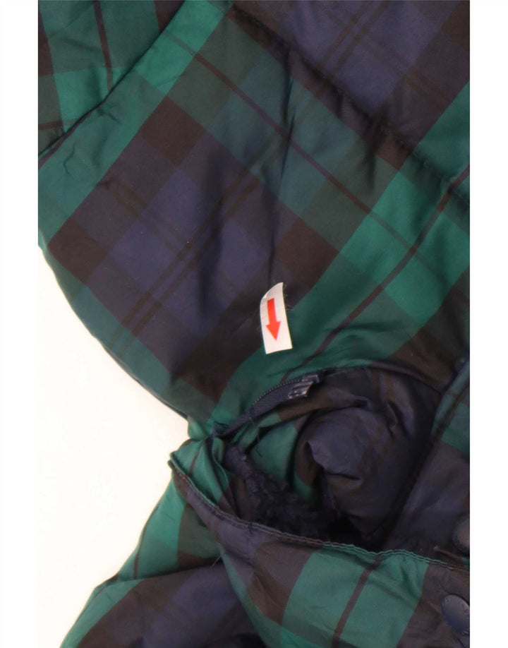 Gap wattierte Jungenjacke mit Kapuze, 13–14 Jahre, 2XL, marineblau, kariert, Polyester