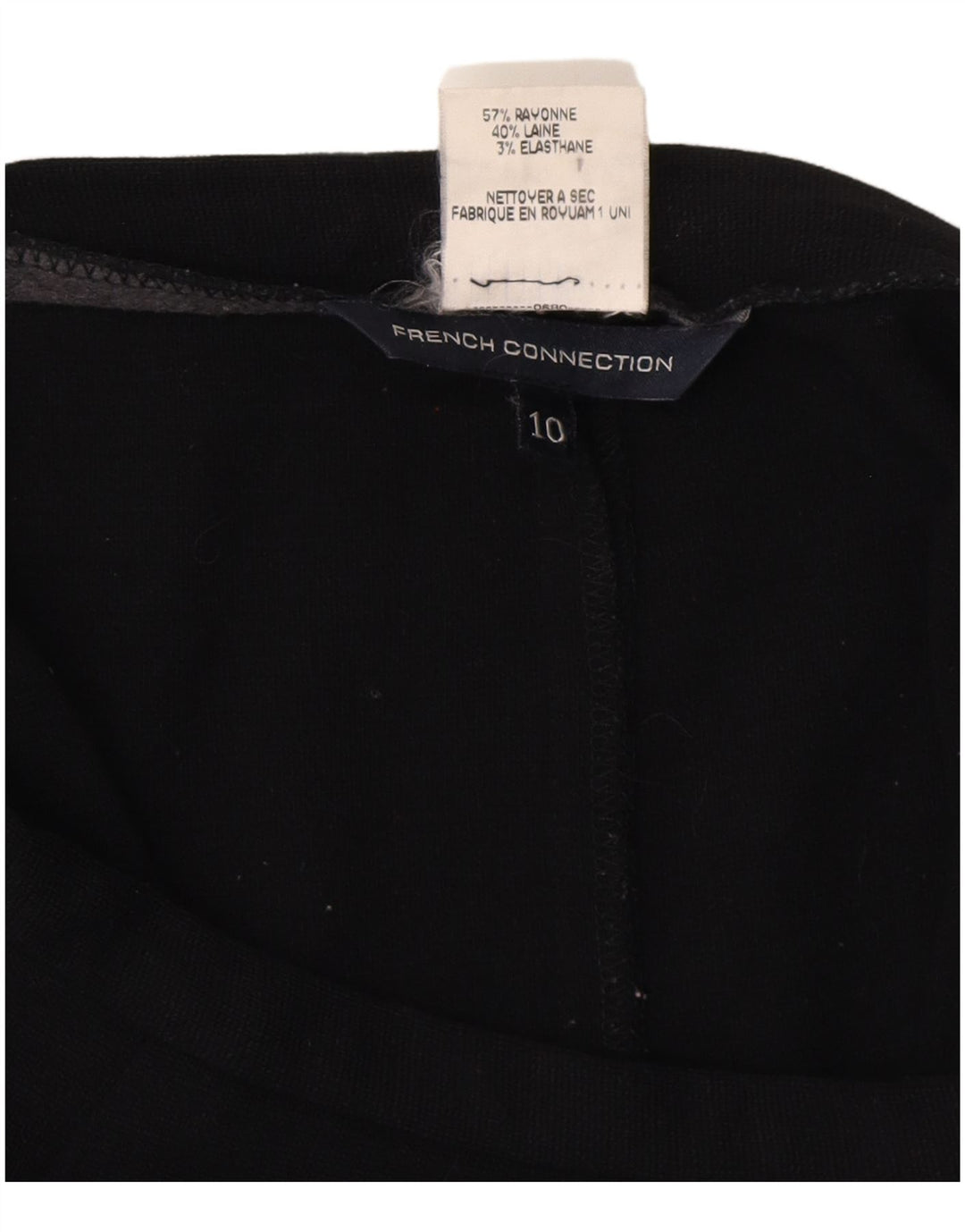 FRENCH CONNECTION Damen A-Linienrock UK 10 Small W27 Schwarze Viskose