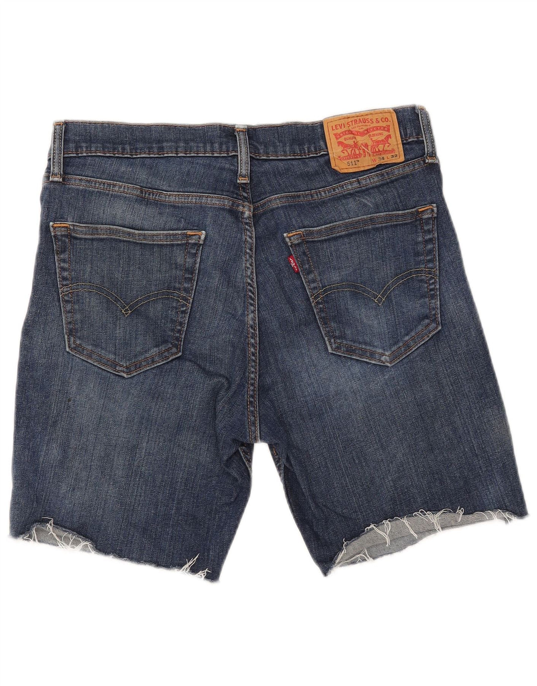 LEVI'S Herren 511 Denim Shorts W34 Große blaue Baumwolle