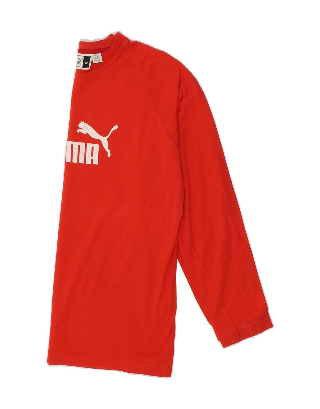 PUMA Mens Graphic Top Long Sleeve Medium Red Vintage Puma and Second-Hand Puma from Messina Hembry 