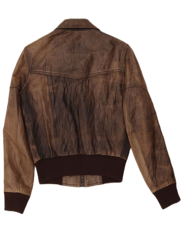 Vintage Damen Lederjacke UK 6 XS Braun