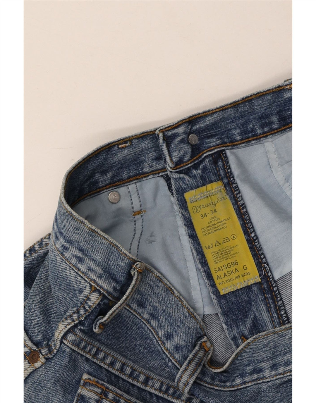 WRANGLER Herren Alaska Straight Jeans W34 L27 Blaue Baumwolle