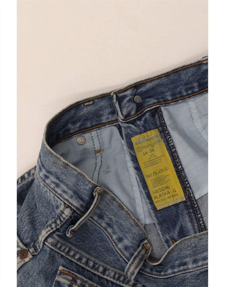 WRANGLER Herren Alaska Straight Jeans W34 L27 Blaue Baumwolle